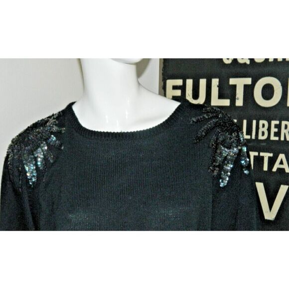 Plain Jane Sweet Baby Jane Vintage Sweater Dress Size Large Iridescent Sequins - Picture 3 of 10